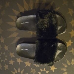 Women's slippers black Simin chang size 5